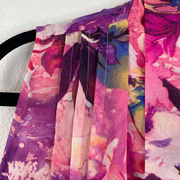 Susan Graver Pink Purple Floral Sheer Open Duster Vest Women's Medium - Picture 3 of 14